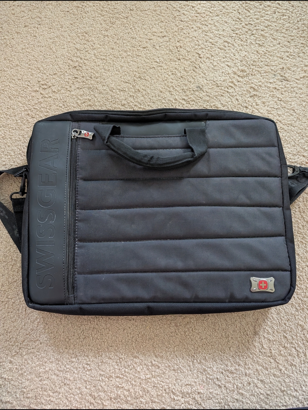 SwissGear Black Padded Laptop Messenger Bag